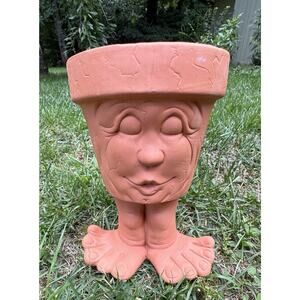 1989 Scioto Mold Terracotta Halloween Face Trick or Treat Bag Planter New!